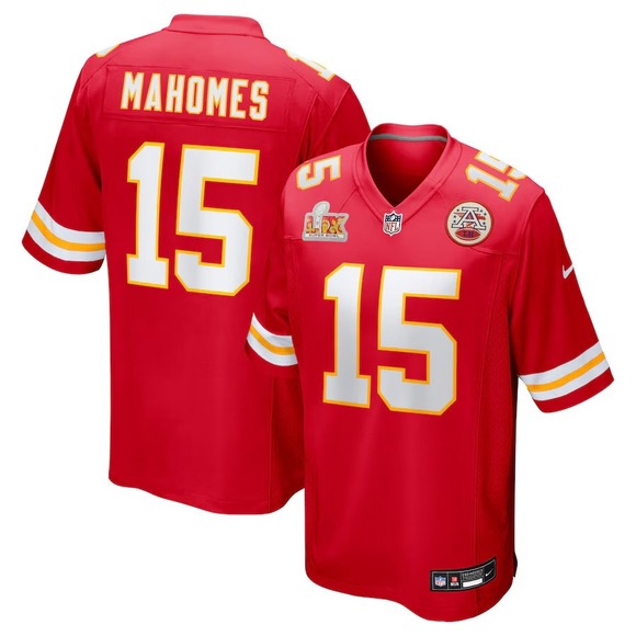 Patrick Mahomes Kansas City Chiefs Nike Super Bowl LIX Red Jersey Men's Large - Picture 1 of 6
